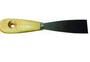 фото: Шпательная лопатка, деревянная  ручка 50 мм 12-0-005