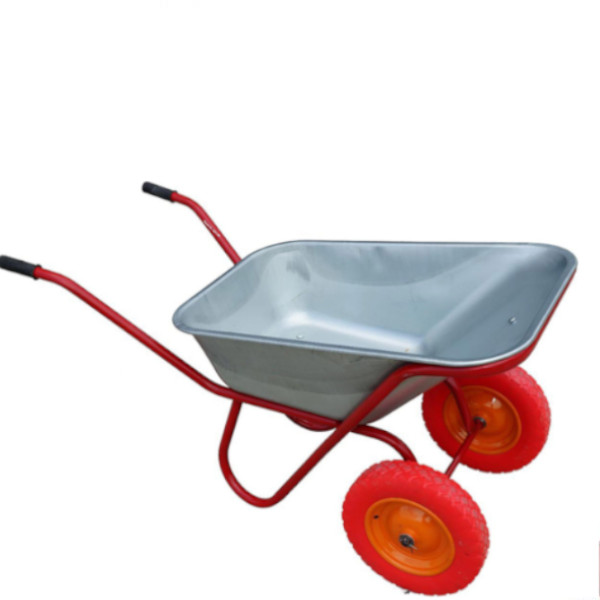 фото       Тачка садово-строительная 2-кол 120л 250кг пенополиуретановое колесо 13"(3.0х8)20 оранжевая ТС233 Mawipro