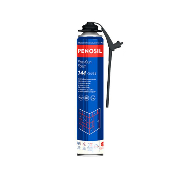 фото Пена монтажная проф 750мл с адаптером всесез до -10 С EasyGun Foam синий баллон (12шт) Penosil