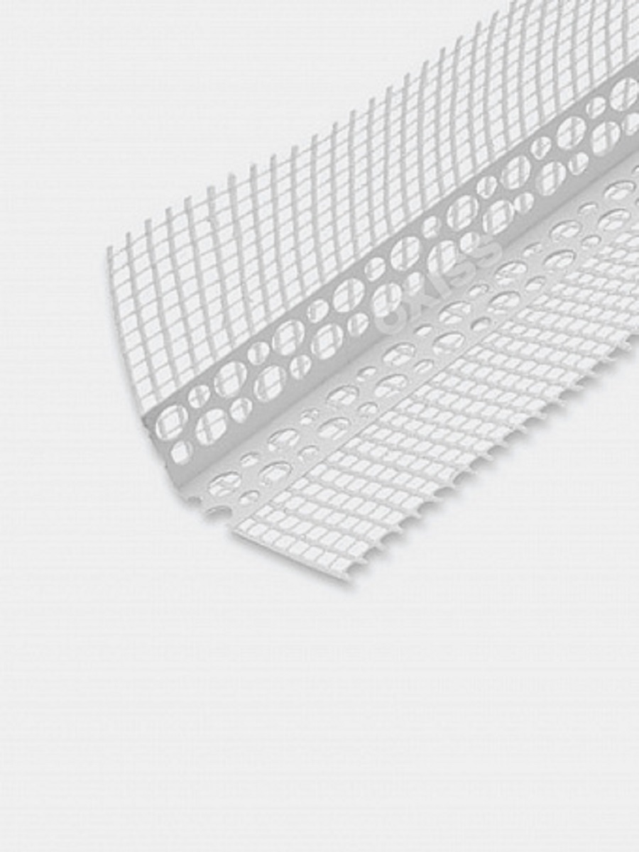 фото Профиль угловой ПВХ с армирующей сеткой 10/10 2,5м (box 50шт) OXISS