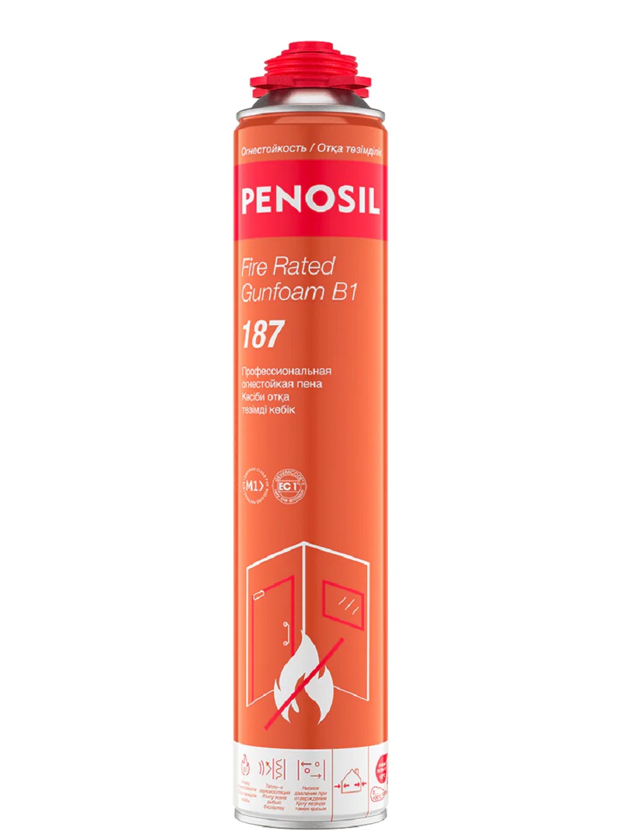 фото Пена монтажная проф 720мл огнеупорная Fire Rated Gunfoam B1 в упаковке 12шт Penosil