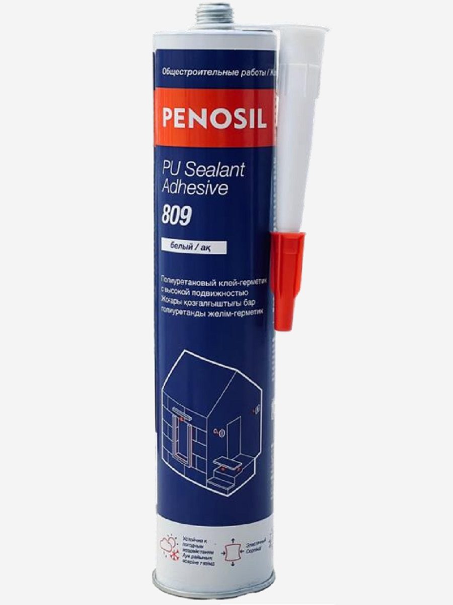 фото Герметик-клей 280мл полиуретановый PU Sealant Adhesive 809 белый 12шт Penosil
