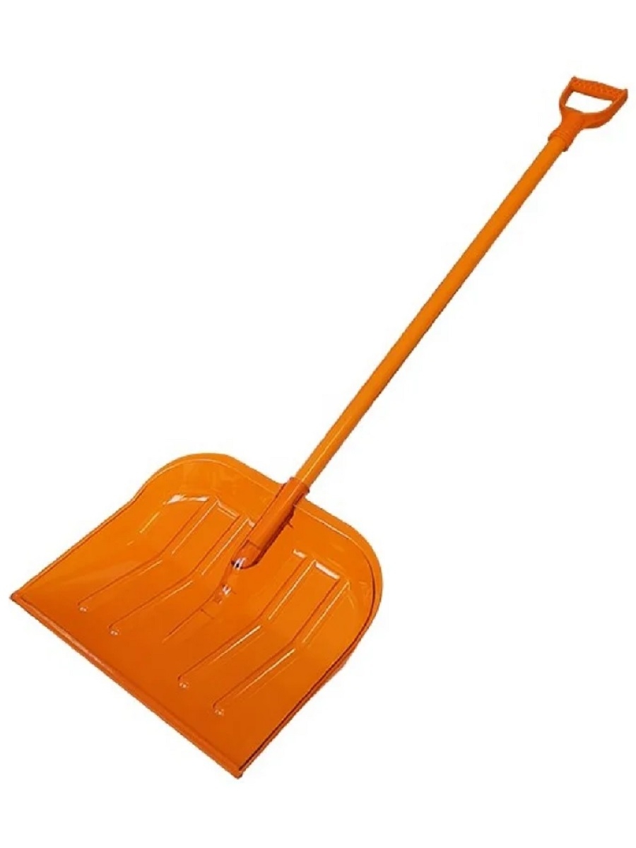 фото Лопата снеговая поликарбонат 470х400 мм В СБОРЕ алюм усилен черенок с V-ручк h=1420мм ...