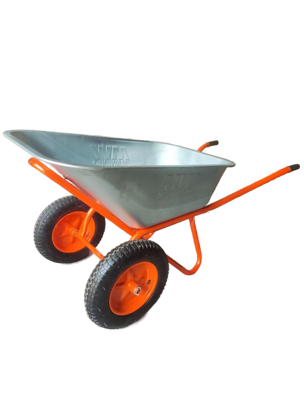 фото Тачка садово-строительная 2-кол 110л 250кг оранжевая пневмоколесо 13"(3.25х8)20мм ТС-230/OR HOME     Mawipro